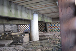 Unsuitable deck support